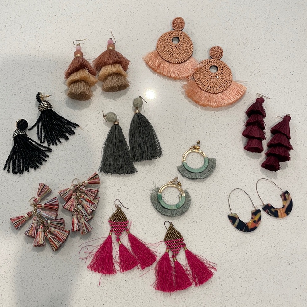 Various tassel earrings